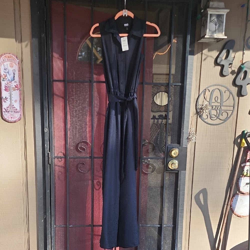 INC International Concepts Black Sleeveless Jumpsuit